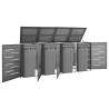 Quadruple Wheelie Bin Shed 276.5x77.5x112.5 cm Stainless Steel Colour anthracite Size 4 bins Number of bins 1 