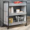 Kitchen Trolley Grey Sonoma 70x30x82 cm Engineered Wood Colour grey sonoma 