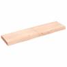 Wall Shelf 120x30 cm - Untreated Solid Wood Oak for Storage