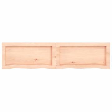 Wall Shelf 120x30 cm - Untreated Solid Wood Oak for Storage