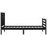 Black Bed Frame with Headboard 90x200 cm | Solid Wood Design