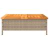 Beige Garden Table 70x70cm - Durable Rattan & Acacia Wood