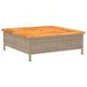 Beige Garden Table 70x70cm - Durable Rattan & Acacia Wood