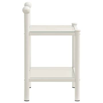 Stylish White & Transparent Bedside Cabinet - 45x34.5x60.5 cm