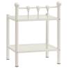 Stylish White & Transparent Bedside Cabinet - 45x34.5x60.5 cm