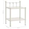 Stylish White & Transparent Bedside Cabinet - 45x34.5x60.5 cm