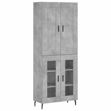 Stylish Highboard Concrete Grey - 69.5x34x180 cm | HipoMarket