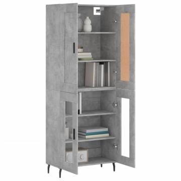 Stylish Highboard Concrete Grey - 69.5x34x180 cm | HipoMarket