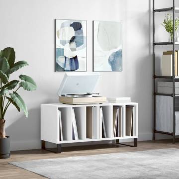 High Gloss White Record Cabinet | Stylish Storage Solution