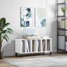 Record Cabinet High Gloss White 100x38x48 cm Engineered Wood Colour high gloss white Quantity in Package 1 