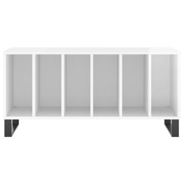 High Gloss White Record Cabinet | Stylish Storage Solution