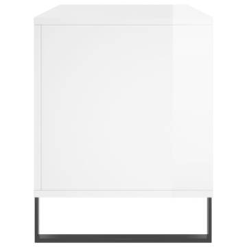 High Gloss White Record Cabinet | Stylish Storage Solution