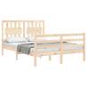 Double Solid Wood Bed Frame with Headboard | HipoMarket