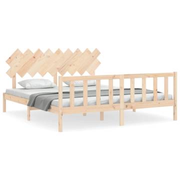 Super King Size Bed Frame with Headboard - Solid Wood