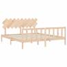 Super King Size Bed Frame with Headboard - Solid Wood