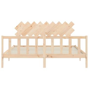 Super King Size Bed Frame with Headboard - Solid Wood