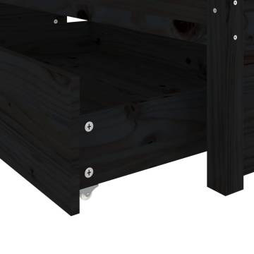 Black Bed Frame with Drawers - 135x190 cm Double Size