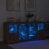 Modern LED Sideboard - Brown Oak 163x37x67 cm