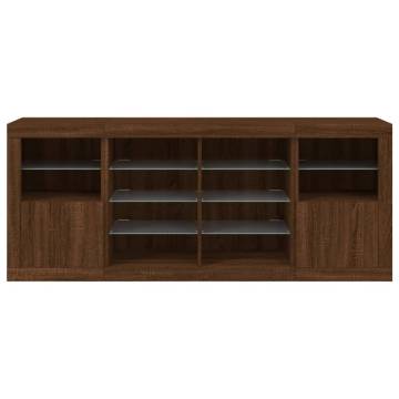 Modern LED Sideboard - Brown Oak 163x37x67 cm