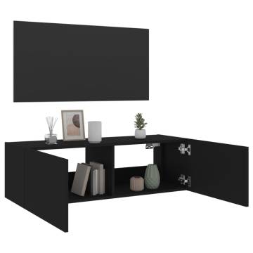 LED TV Wall Cabinet Black - Stylish & Space-Saving Solution