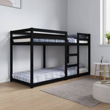 Bunk Bed Black 75x190 cm | Solid Wood Pine - Stylish & Safe