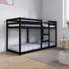 Bunk Bed Black 75x190 cm Solid Wood Pine Colour black Size 75 x 190 cm 