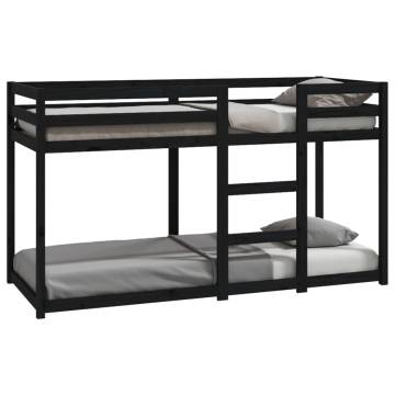 Bunk Bed Black 75x190 cm | Solid Wood Pine - Stylish & Safe