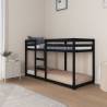 Bunk Bed Black 75x190 cm | Solid Wood Pine - Stylish & Safe