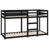 Bunk Bed Black 75x190 cm | Solid Wood Pine - Stylish & Safe