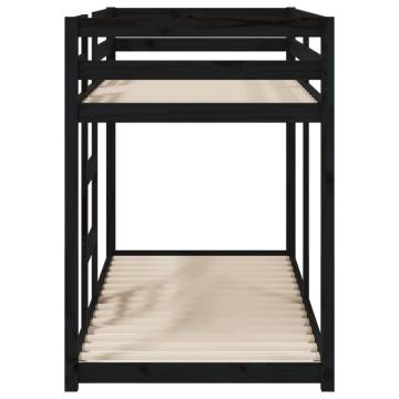 Bunk Bed Black 75x190 cm | Solid Wood Pine - Stylish & Safe