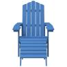 Aqua Blue Garden Adirondack Chairs Set with Footstool & Table