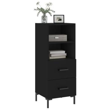 Modern Black Sideboard - 34.5x34x90 cm Engineered Wood