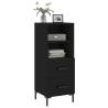 Modern Black Sideboard - 34.5x34x90 cm Engineered Wood