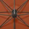 Terracotta Cantilever Umbrella with LED Lights - 300 cm