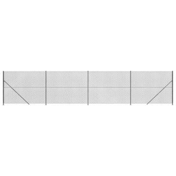 Chain Link Fence with Flange Anthracite 1.6x10 m | Hipo Market