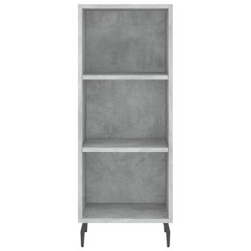 Stylish Highboard Concrete Grey | Durable Engineered Wood 34.5x34x180 