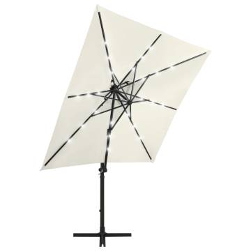 Cantilever Umbrella with LED Lights - 250 cm Sand | HiPo Market