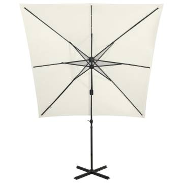 Cantilever Umbrella with LED Lights - 250 cm Sand | HiPo Market