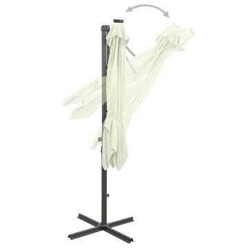 Cantilever Umbrella with LED Lights - 250 cm Sand | HiPo Market