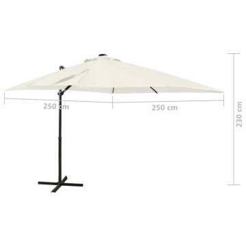 Cantilever Umbrella with LED Lights - 250 cm Sand | HiPo Market