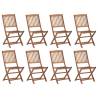 Folding Outdoor Chairs 8 pcs Solid Acacia Wood Colour brown Quantity in Package 8 Model without armrest Number of 1 