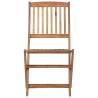 Folding Outdoor Chairs Set - 8 Pcs Solid Acacia Wood