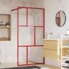 Walk-in Shower Wall with Clear ESG Glass Red 115x195 cm Colour red Size 115 x 195 cm 