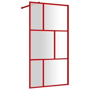 Walk-in Shower Wall with Clear ESG Glass - Red 115x195 cm