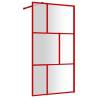 Walk-in Shower Wall with Clear ESG Glass - Red 115x195 cm