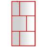 Walk-in Shower Wall with Clear ESG Glass - Red 115x195 cm