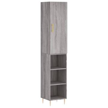 Stylish Highboard Grey Sonoma - 34.5x34x180 cm | Hipo Market