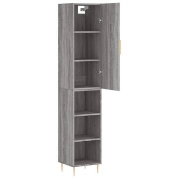 Stylish Highboard Grey Sonoma - 34.5x34x180 cm | Hipo Market