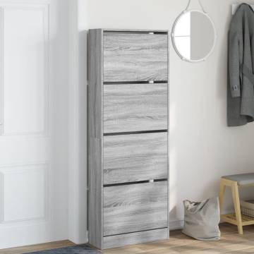 Shoe Cabinet Grey Sonoma - Compact Storage Solution | HipoMarket