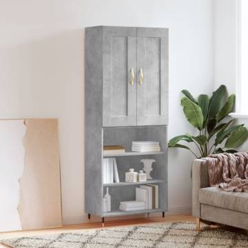 Highboard Concrete Grey - Stylish Storage Solution | HipoMarket